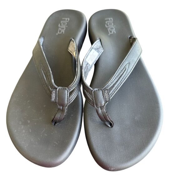 Flojos Women Flip Flops Thong Sandals Black/Tie-Dye Size 10 Comfort Beachy - Picture 4 of 7